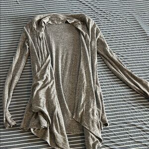 Gray Open-Front Women's flyaway Sweater